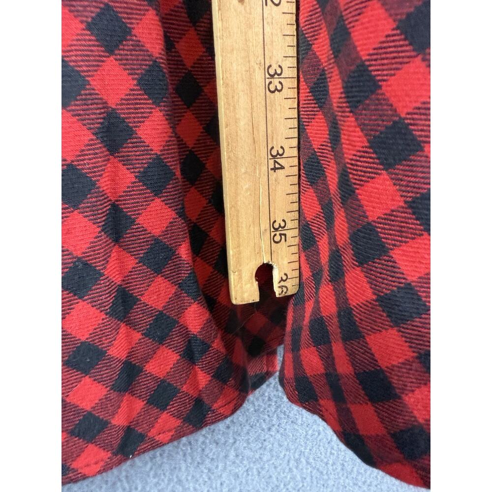 Brooks Brothers Black Red Buffalo Plaid Cotton Shirt Dress Size 2 Long Sleeve - Picture 9 of 10
